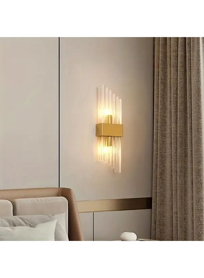 Modern Black Crystal Wall Lamp Three Color Variable Light For Bedroom Living Room - Image 2